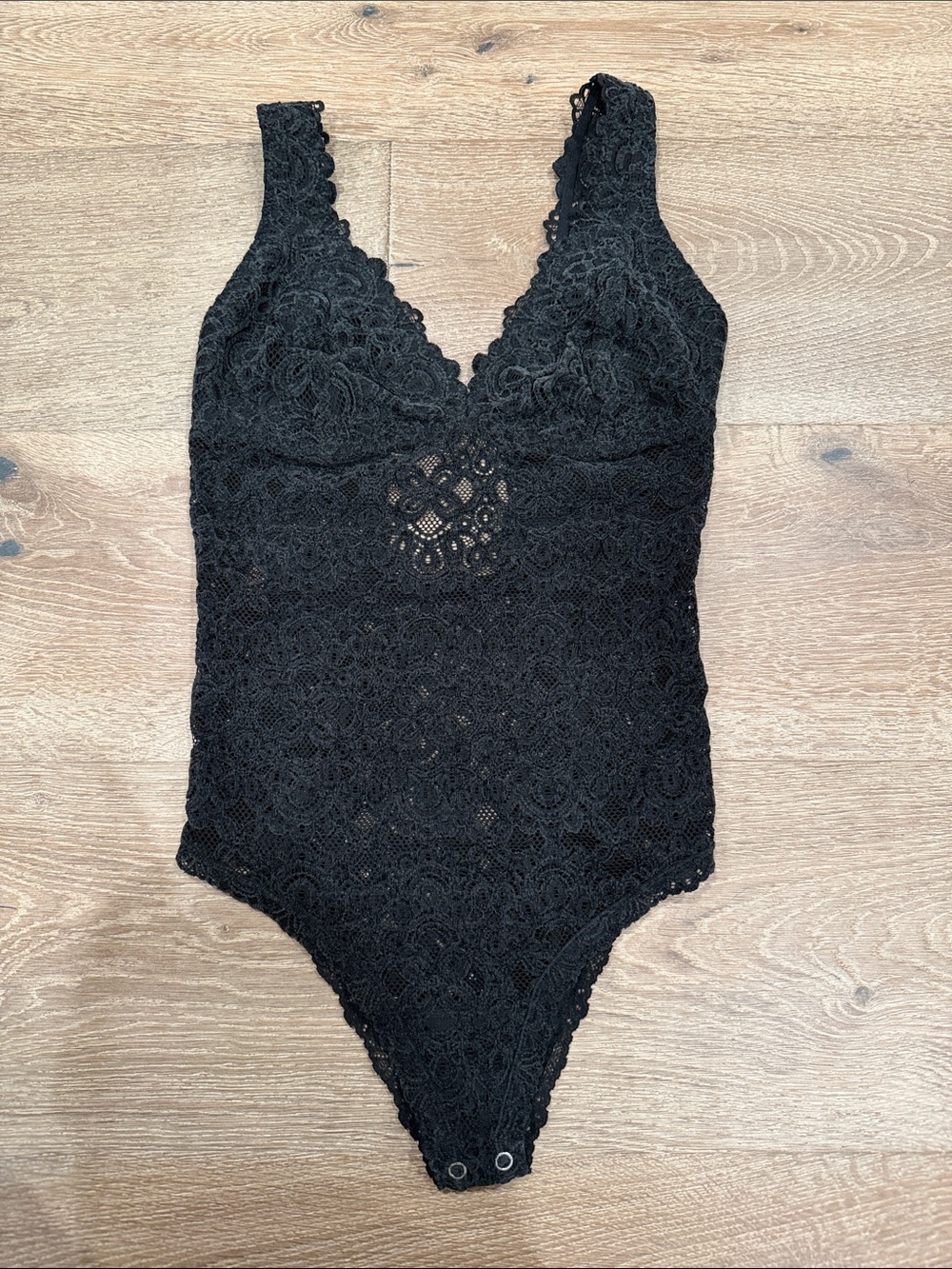 Gilly Hicks Black Lace V-Neck Bodysuit